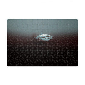 Пазл магнитный 126 элементов с принтом Акула в Екатеринбурге, полимерный материал с магнитным слоем | 126 деталей, размер изделия —  180*270 мм | акула | море | хищник