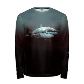 Мужской лонгслив 3D с принтом Акула в Екатеринбурге, 100% полиэстер | длинные рукава, круглый вырез горловины, полуприлегающий силуэт | акула | море | хищник