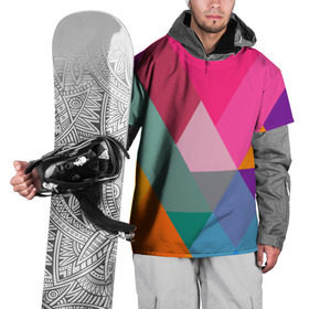 Накидка на куртку 3D с принтом Разноцветные полигоны в Екатеринбурге, 100% полиэстер |  | абстракция | полигон | ромб | узор | фон | цвет
