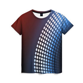 Женская футболка 3D с принтом Светящиеся круги в Екатеринбурге, 100% полиэфир ( синтетическое хлопкоподобное полотно) | прямой крой, круглый вырез горловины, длина до линии бедер | светящиеся круги