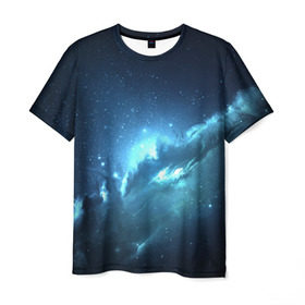 Мужская футболка 3D с принтом Atlantis Nebula в Екатеринбурге, 100% полиэфир | прямой крой, круглый вырез горловины, длина до линии бедер | вселенная | галактика | звезда | космос | небеса