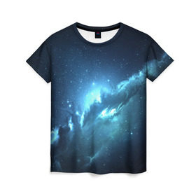 Женская футболка 3D с принтом Atlantis Nebula в Екатеринбурге, 100% полиэфир ( синтетическое хлопкоподобное полотно) | прямой крой, круглый вырез горловины, длина до линии бедер | вселенная | галактика | звезда | космос | небеса