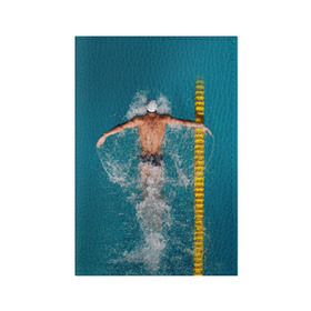 Обложка для паспорта матовая кожа с принтом Баттерфляй в Екатеринбурге, натуральная матовая кожа | размер 19,3 х 13,7 см; прозрачные пластиковые крепления | плавание | спорт