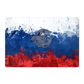 Магнитный плакат 3Х2 с принтом Акула в Екатеринбурге, Полимерный материал с магнитным слоем | 6 деталей размером 9*9 см | плавание | россия | русский | спорт