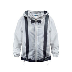 Детская ветровка 3D с принтом Рубашка с подтяжками в Екатеринбурге, 100% полиэстер | подол и капюшон оформлены резинкой с фиксаторами, по бокам два кармана без застежек, один потайной карман на груди | бабочка