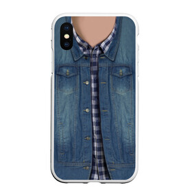 Чехол для iPhone XS Max матовый с принтом Джинсовка в Екатеринбурге, Силикон | Область печати: задняя сторона чехла, без боковых панелей | Тематика изображения на принте: джинсовка | костюм | одежда | рубашка