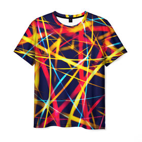 Мужская футболка 3D с принтом Blink в Екатеринбурге, 100% полиэфир | прямой крой, круглый вырез горловины, длина до линии бедер | лучи | новые | плетение | прикольные | свет | текстуры | яркие