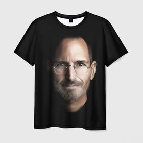 Мужская футболка 3D с принтом Стив Джобс в Екатеринбурге, 100% полиэфир | прямой крой, круглый вырез горловины, длина до линии бедер | Тематика изображения на принте: apple | ipad | iphone | jobs | steve | джобс | стив