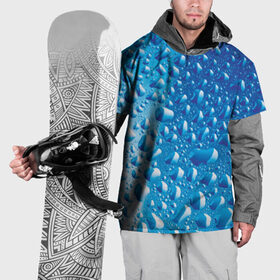 Накидка на куртку 3D с принтом Капли воды в Екатеринбурге, 100% полиэстер |  | вода | жидкость | капля | природа | свежесть