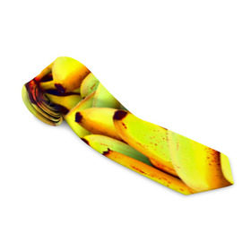 Галстук 3D с принтом Банана в Екатеринбурге, 100% полиэстер | Длина 148 см; Плотность 150-180 г/м2 | Тематика изображения на принте: бананы | еда | желтые | популярные | прикольные | фрукты