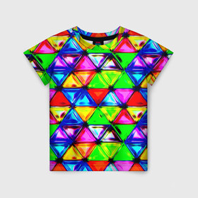 Детская футболка 3D с принтом Треугольник в Екатеринбурге, 100% гипоаллергенный полиэфир | прямой крой, круглый вырез горловины, длина до линии бедер, чуть спущенное плечо, ткань немного тянется | абстракции | мозаика | прикольные | текстуры | треугольник