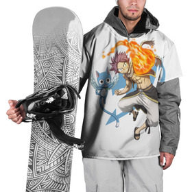 Накидка на куртку 3D с принтом Нацу и Хеппи из Хвоста Фей в Екатеринбурге, 100% полиэстер |  | Тематика изображения на принте: fairy tail | natsu
