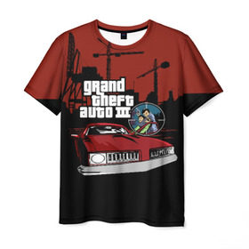 Мужская футболка 3D с принтом GTA 3 в Екатеринбурге, 100% полиэфир | прямой крой, круглый вырез горловины, длина до линии бедер | Тематика изображения на принте: auto | grand | gta | theft | гта | игра