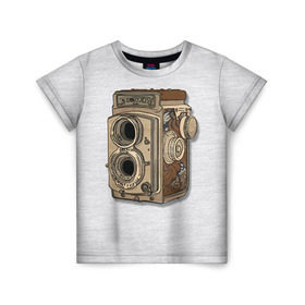 Детская футболка 3D с принтом Фотоаппарат в Екатеринбурге, 100% гипоаллергенный полиэфир | прямой крой, круглый вырез горловины, длина до линии бедер, чуть спущенное плечо, ткань немного тянется | camera | зеркалка | камера | фотик | фото | фотоаппарат | фотографировать