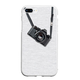 Чехол для iPhone 7Plus/8 Plus матовый с принтом Фотоаппарат на груди в Екатеринбурге, Силикон | Область печати: задняя сторона чехла, без боковых панелей | camera | зеркалка | камера | фотик | фото | фотоаппарат | фотографировать