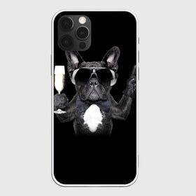 Чехол для iPhone 12 Pro Max с принтом Бульдог в очках в Екатеринбурге, Силикон |  | Тематика изображения на принте: бульдог | в очках | знак | очки | перчатка | победа | французский | фужер