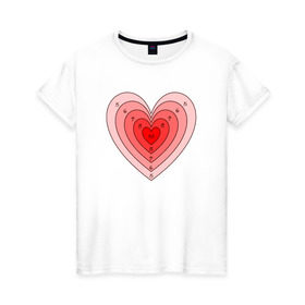 Женская футболка хлопок с принтом Сердце-мишень в Екатеринбурге, 100% хлопок | прямой крой, круглый вырез горловины, длина до линии бедер, слегка спущенное плечо | Тематика изображения на принте: 14 февраля | любовь | мишень | сердце