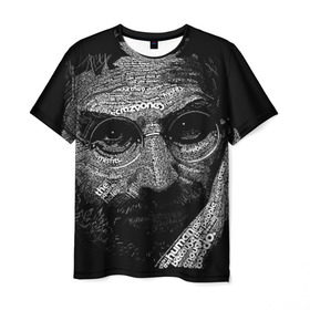 Мужская футболка 3D с принтом Стив Джобс в Екатеринбурге, 100% полиэфир | прямой крой, круглый вырез горловины, длина до линии бедер | apple | steve jobs | стив джобс
