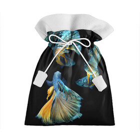 Подарочный 3D мешок с принтом Бойцовая рыбка в Екатеринбурге, 100% полиэстер | Размер: 29*39 см | Тематика изображения на принте: аквариумная | бойцовая | красивый | плавники | рыба | рыбка | хвост | япаонская
