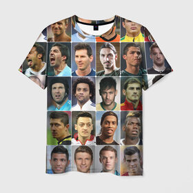 Мужская футболка 3D с принтом Лучшие футболисты в Екатеринбурге, 100% полиэфир | прямой крой, круглый вырез горловины, длина до линии бедер | великие | звёзды | знаменитости | игроки | легендарные | лучшие | самые крутые | футбол | футболисты | элита