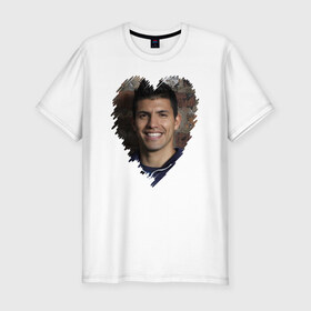 Мужская футболка премиум с принтом Серхио Агуэро - лучший в Екатеринбурге, 92% хлопок, 8% лайкра | приталенный силуэт, круглый вырез ворота, длина до линии бедра, короткий рукав | 