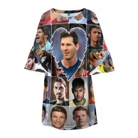 Детское платье 3D с принтом Лионель Месси - лучший в Екатеринбурге, 100% полиэстер | прямой силуэт, чуть расширенный к низу. Круглая горловина, на рукавах — воланы | lionel messi | аргентина | барса | барселона | золотой мяч | лионель месси | лучшие футболисты | любимый игрок | мой любимец | самый крутой | сердце | футбол | я люблю