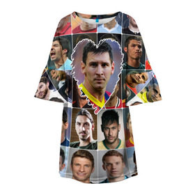 Детское платье 3D с принтом Лионель Месси - лучший в Екатеринбурге, 100% полиэстер | прямой силуэт, чуть расширенный к низу. Круглая горловина, на рукавах — воланы | lionel messi | аргентина | барса | барселона | золотой мяч | лионель месси | лучшие футболисты | любимый игрок | мой любимец | самый крутой | сердце | футбол | я люблю
