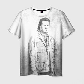 Мужская футболка 3D с принтом Юджин в Екатеринбурге, 100% полиэфир | прямой крой, круглый вырез горловины, длина до линии бедер | walking dead | зомби | мертвецы | сериал | ходячие