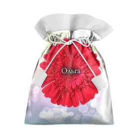 Подарочный 3D мешок с принтом Ольга в Екатеринбурге, 100% полиэстер | Размер: 29*39 см | девушке | имя | любимой | ольга | оля | подарок | подарок любимой | подарок на 8 марта | подарок на день рождения | с 8 марта | цветок | цветы