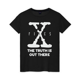 Женская футболка хлопок с принтом X-Files в Екатеринбурге, 100% хлопок | прямой крой, круглый вырез горловины, длина до линии бедер, слегка спущенное плечо | mulder | scully | x files | малдер | материалы | нло | пришельцы | секретные | скалли