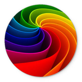 Коврик круглый с принтом Радуга цвета в Екатеринбурге, резина и полиэстер | круглая форма, изображение наносится на всю лицевую часть | гамма | зеленый | красный | радуга | синий | цвет