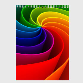 Скетчбук с принтом Радуга цвета в Екатеринбурге, 100% бумага
 | 48 листов, плотность листов — 100 г/м2, плотность картонной обложки — 250 г/м2. Листы скреплены сверху удобной пружинной спиралью | гамма | зеленый | красный | радуга | синий | цвет