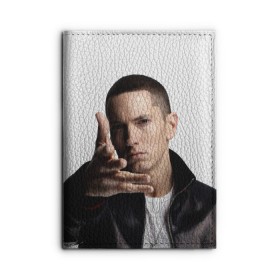 Обложка для автодокументов с принтом Eminem в Екатеринбурге, натуральная кожа |  размер 19,9*13 см; внутри 4 больших “конверта” для документов и один маленький отдел — туда идеально встанут права | eminem | music | rap | usa | музыка | рэп | сша | эминем