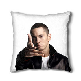 Подушка 3D с принтом Eminem в Екатеринбурге, наволочка – 100% полиэстер, наполнитель – холлофайбер (легкий наполнитель, не вызывает аллергию). | состоит из подушки и наволочки. Наволочка на молнии, легко снимается для стирки | eminem | music | rap | usa | музыка | рэп | сша | эминем