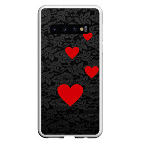 Чехол для Samsung Galaxy S10 с принтом Кружево и сердца в Екатеринбурге, Силикон | Область печати: задняя сторона чехла, без боковых панелей | Тематика изображения на принте: dg | dolce | gabbana | габбана | дольче | любовь | сердечко
