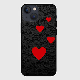 Чехол для iPhone 13 mini с принтом Кружево и сердца в Екатеринбурге,  |  | dg | dolce | gabbana | габбана | дольче | любовь | сердечко
