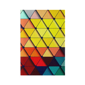 Обложка для паспорта матовая кожа с принтом Треугольник в Екатеринбурге, натуральная матовая кожа | размер 19,3 х 13,7 см; прозрачные пластиковые крепления | Тематика изображения на принте: абстракции | мозаика | прикольные | текстуры | треугольник