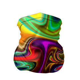 Бандана-труба 3D с принтом Волны в Екатеринбурге, 100% полиэстер, ткань с особыми свойствами — Activecool | плотность 150‒180 г/м2; хорошо тянется, но сохраняет форму | разводы | разноцветный | яркий