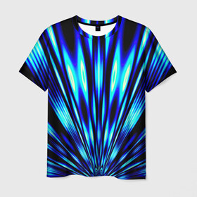 Мужская футболка 3D с принтом Лучи в Екатеринбурге, 100% полиэфир | прямой крой, круглый вырез горловины, длина до линии бедер | абстракт | абстракции | волны | лучи | прикольные | текстуры