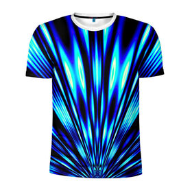Мужская футболка 3D спортивная с принтом Лучи в Екатеринбурге, 100% полиэстер с улучшенными характеристиками | приталенный силуэт, круглая горловина, широкие плечи, сужается к линии бедра | абстракт | абстракции | волны | лучи | прикольные | текстуры