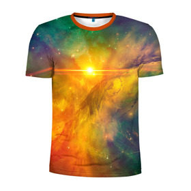 Мужская футболка 3D спортивная с принтом Космос в Екатеринбурге, 100% полиэстер с улучшенными характеристиками | приталенный силуэт, круглая горловина, широкие плечи, сужается к линии бедра | галактика | звезды | космос | созвездия