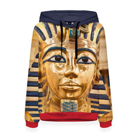 Женская толстовка 3D с принтом Фараон в Екатеринбурге, 100% полиэстер  | двухслойный капюшон со шнурком для регулировки, мягкие манжеты на рукавах и по низу толстовки, спереди карман-кенгуру с мягким внутренним слоем. | египет | фараон