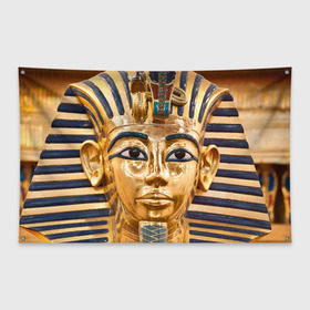 Флаг-баннер с принтом Фараон в Екатеринбурге, 100% полиэстер | размер 67 х 109 см, плотность ткани — 95 г/м2; по краям флага есть четыре люверса для крепления | египет | фараон