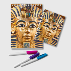 Блокнот с принтом Фараон в Екатеринбурге, 100% бумага | 48 листов, плотность листов — 60 г/м2, плотность картонной обложки — 250 г/м2. Листы скреплены удобной пружинной спиралью. Цвет линий — светло-серый
 | Тематика изображения на принте: египет | фараон