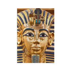 Обложка для паспорта матовая кожа с принтом Фараон в Екатеринбурге, натуральная матовая кожа | размер 19,3 х 13,7 см; прозрачные пластиковые крепления | Тематика изображения на принте: египет | фараон