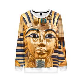 Женский свитшот 3D с принтом Фараон в Екатеринбурге, 100% полиэстер с мягким внутренним слоем | круглый вырез горловины, мягкая резинка на манжетах и поясе, свободная посадка по фигуре | египет | фараон