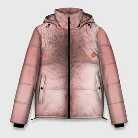 Мужская зимняя куртка 3D с принтом Загорелый торс в Екатеринбурге, верх — 100% полиэстер; подкладка — 100% полиэстер; утеплитель — 100% полиэстер | длина ниже бедра, свободный силуэт Оверсайз. Есть воротник-стойка, отстегивающийся капюшон и ветрозащитная планка. 

Боковые карманы с листочкой на кнопках и внутренний карман на молнии. | Тематика изображения на принте: загар | мужчина | тело | торс