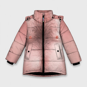Зимняя куртка для девочек 3D с принтом Загорелый торс в Екатеринбурге, ткань верха — 100% полиэстер; подклад — 100% полиэстер, утеплитель — 100% полиэстер. | длина ниже бедра, удлиненная спинка, воротник стойка и отстегивающийся капюшон. Есть боковые карманы с листочкой на кнопках, утяжки по низу изделия и внутренний карман на молнии. 

Предусмотрены светоотражающий принт на спинке, радужный светоотражающий элемент на пуллере молнии и на резинке для утяжки. | Тематика изображения на принте: загар | мужчина | тело | торс