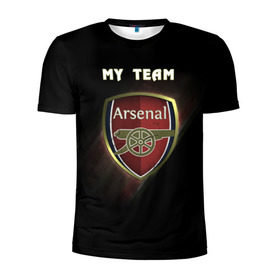 Мужская футболка 3D спортивная с принтом My team Arsenal в Екатеринбурге, 100% полиэстер с улучшенными характеристиками | приталенный силуэт, круглая горловина, широкие плечи, сужается к линии бедра | arsenal | team | арсенал | клуб | футбол