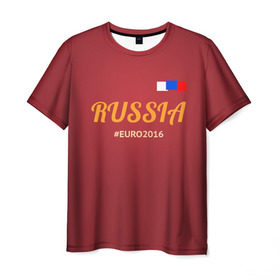 Мужская футболка 3D с принтом Сборная России 2016 в Екатеринбурге, 100% полиэфир | прямой крой, круглый вырез горловины, длина до линии бедер | euro | russia | акинфеев | дзюба | евро | кокорин | россия